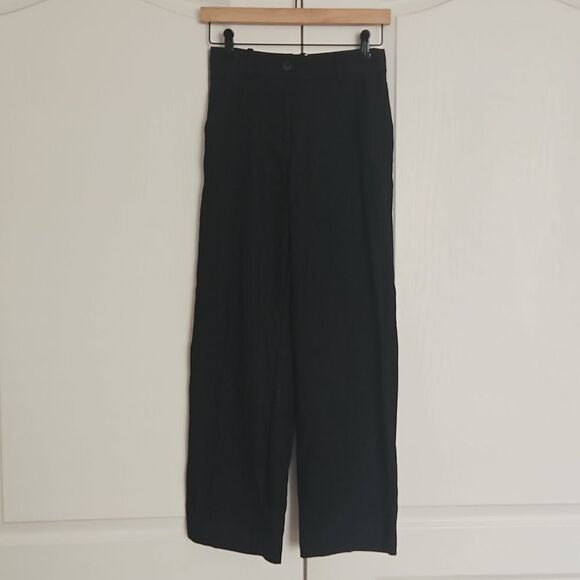 H&M Women's High-Rise Wide Leg  Dress Pants Black 0 - Picture 1 of 16